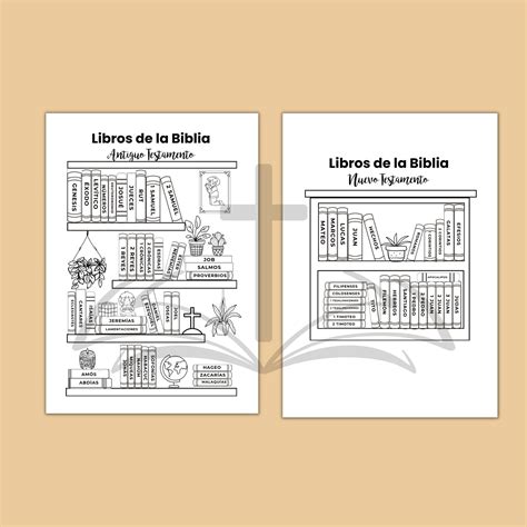 Bookshelf Books of the Bible in Spanish Bible Tracker Bible - Etsy