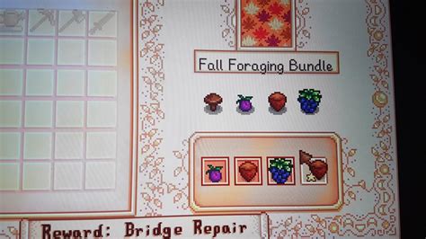 falls bundle stardew valley issue, it has misplaced items and I can't ...