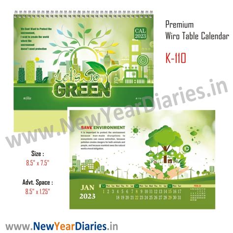 Go Green Table Calendar - Buy Diary Online