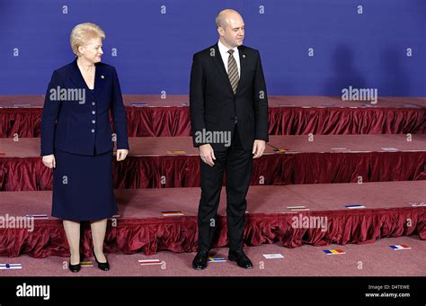 Swedish Prime Minister and EU President Fredrik Reinfeldt and ...