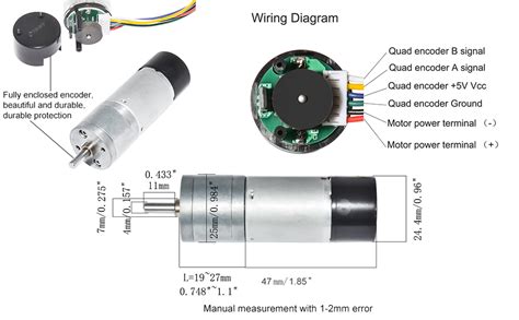 Controls & Indicators Encoder Metal Gearmotor 12V DC High Speed 130RPM Gear Motor with Encoder ...