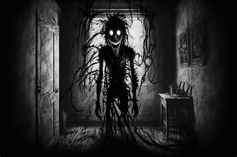 Premium Photo | Creepy monster in a dark room