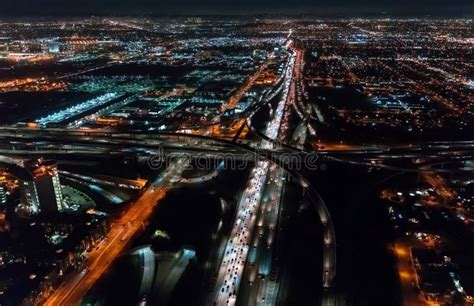 Aerial View of a Massive Highway in Los Angeles Editorial Stock Image - Image of california ...