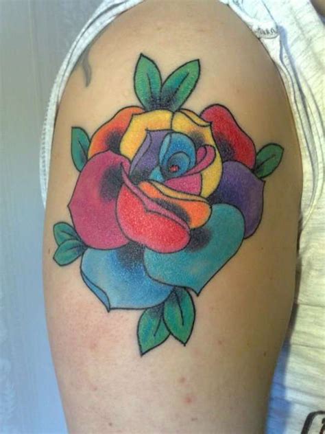 Rainbow Rose tattoo