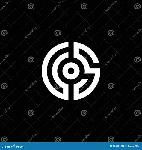 US Monogram Logo with Abstract Circle Style and Dot in the Middle Stock Vector - Illustration of ...