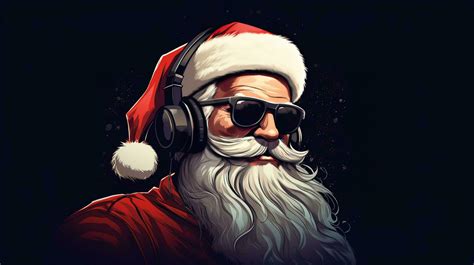 Cool Santa Claus DJ 26749044 Stock Photo at Vecteezy