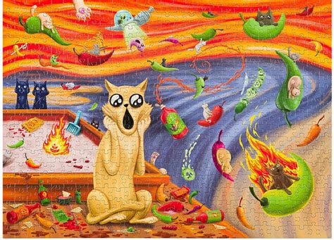 Exploding Kittens Puzzle Spicy Scream 1,000 pieces — SOLVE IT AND ESCAPE