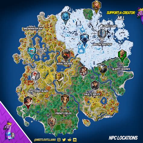 All NPC locations in Chapter 4, Season 1.🧍 : r/FortNiteBR