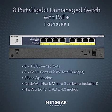 NETGEAR 8-Port Gigabit Ethernet Unmanaged PoE Switch (GS108PP) at Rs 8200 | Andheri East ...