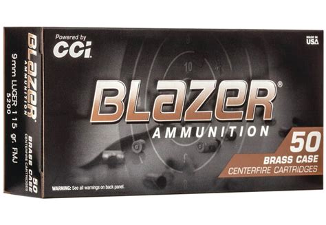 Ammo Bros | CCI BLAZER BRASS 9MM 115GR. FMJ 50RD BOX