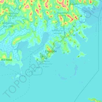 Entebbe topographic map, elevation, terrain