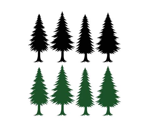 Pine tree silhouette Vector Art Stock Images | Depositphotos