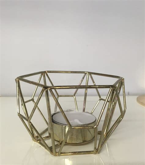 Gold Geometric Votives/ tea light holders - Inspired Hire