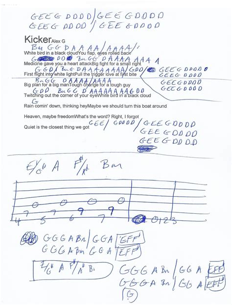 Kicker (Alex G) Guitar Chord Chart