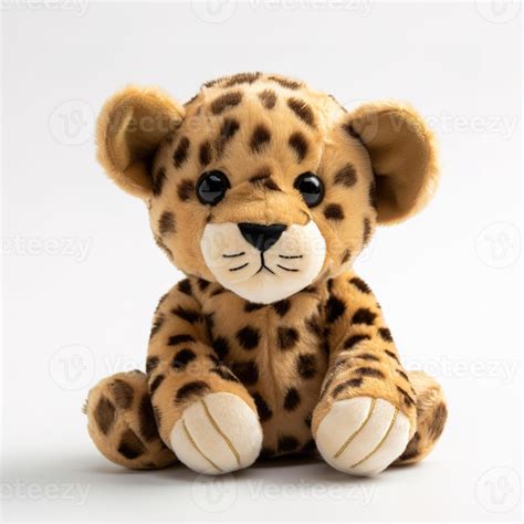 Cute Jaguar Animal Plush Toy White Background Animal Doll with 22862840 ...