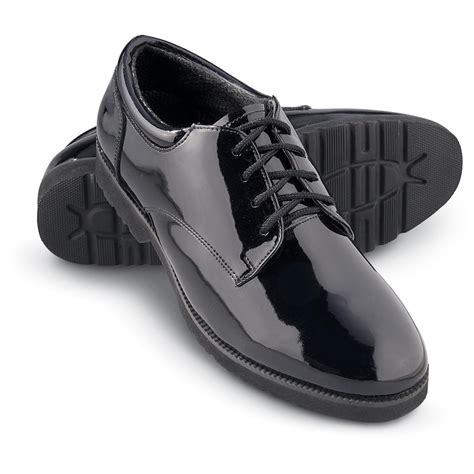 Men's Mil - Tec® Patent Leather Shoes, Black - 130871, Combat ...