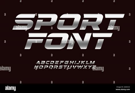 Sport font with chrome texture. Trendy letters design for sport ...