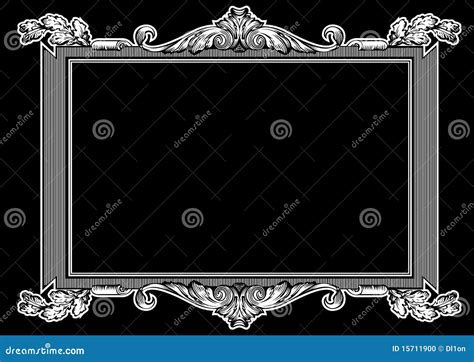 Black and White Ornate Vintage Frame Stock Vector - Illustration of ...