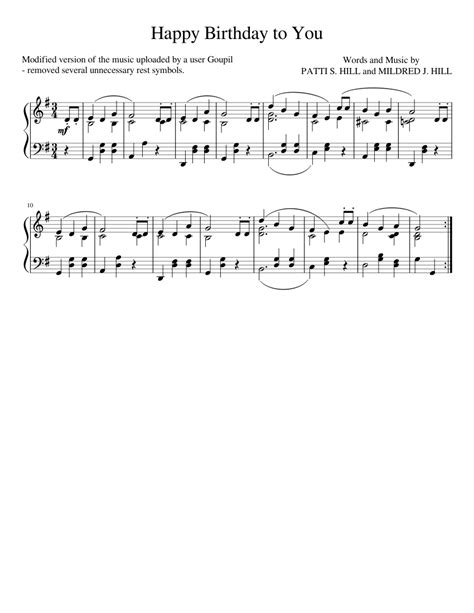 Happy birthday to you Sheet music for Piano (Solo) | Musescore.com