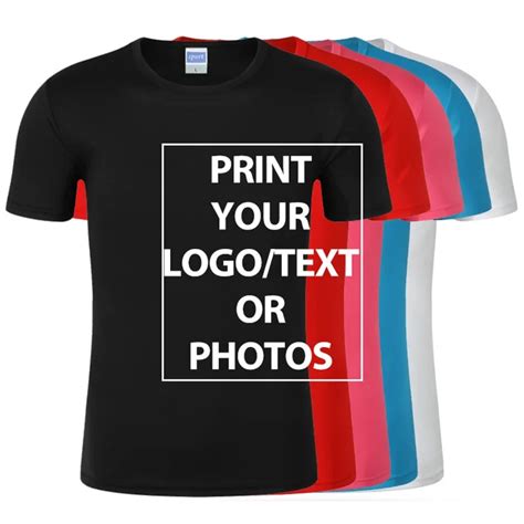 Design Your Own T shirts Printing Brand Logo Pictures Custom Men and Women T shirt Plus Size ...