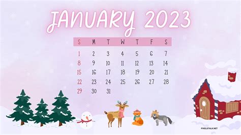 January Calendar 2023 Desktop Wallpapers Free Download