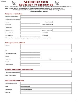 Fillable Online itc v2006002 itc application form Fax Email Print - pdfFiller