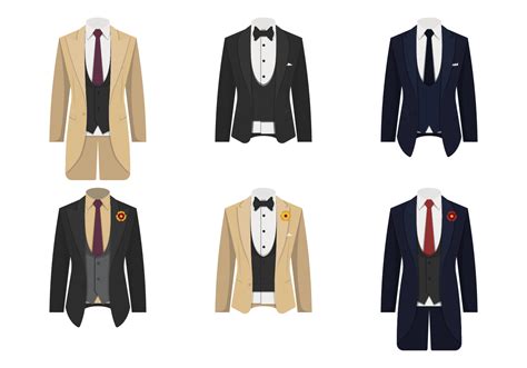 Collection Of Tuxedo Suit Vector Illustration 181765 Vector Art at Vecteezy