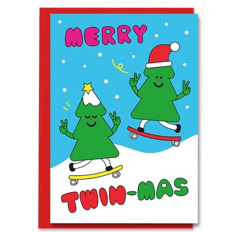 Merry Twin Mas Twins Christmas Card By I AM A