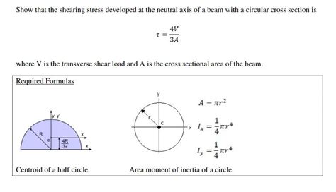 Solved Show that the shearing stress developed at the | Chegg.com