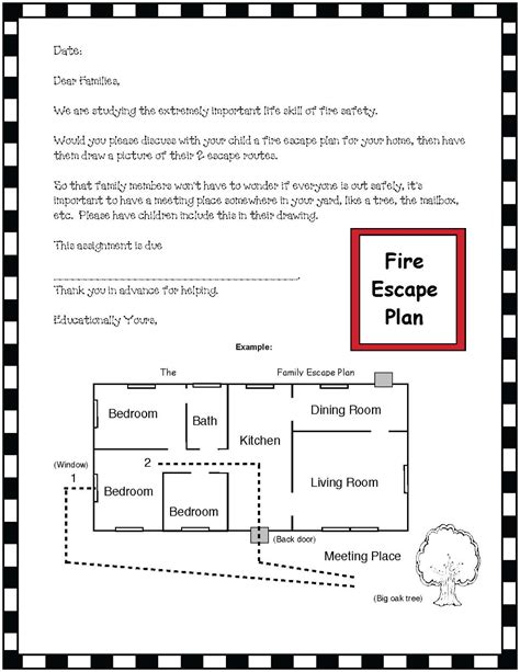 Printable Fire Escape Plan Worksheet