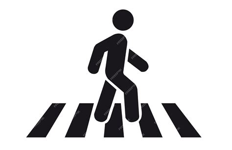 Señal de paso de peatones con un icono de hombre sobre un fondo blanco | Vector Premium