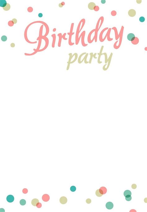 Birthday Party Invitation Template Blank | Birthday party invitations free, Birthday party ...