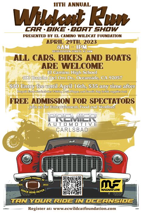 11th Annual Wildcat Run Car Show - April 29, 2023 | Oceanside, CA