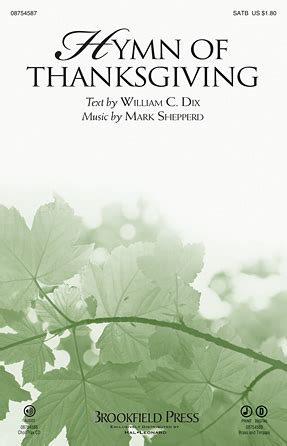 Hymn of Thanksgiving - Brookfield Choral Series | Hal Leonard Online