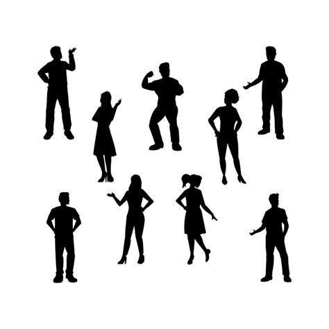 Set of People pose Silhouette 2382712 Vector Art at Vecteezy