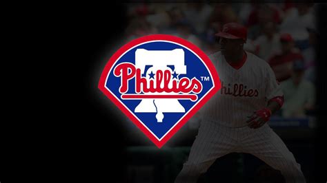 Phillies Logo With Background Of Black And Image Of Player HD Phillies Wallpapers | HD ...