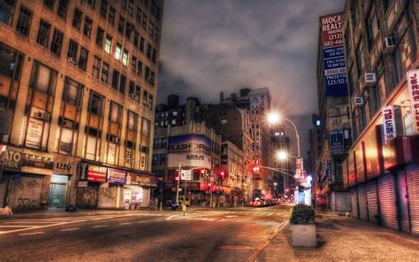 Wallpaper : new york, night, street, building, HDR 1680x1050 - wallpaperUp - 1059239 - HD ...