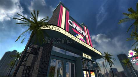 Exterior of a Cinema Movie Theater Old Fashioned Vintage Style Stock Photo - Image of exterior ...