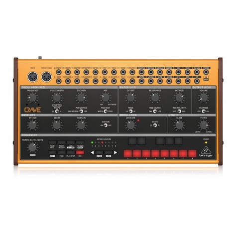 BEHRINGER CRAVE Analog Semi-Modular Synthesizer with 3340 VCO, Classic Ladder Filter, 32-Step ...