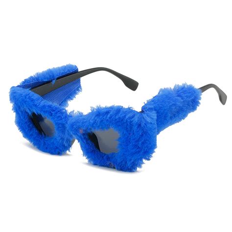 China Women Plush Fuzzy Cat Eye Sunglasses Party Masquerade Heart Velvet Eyewear factory and ...