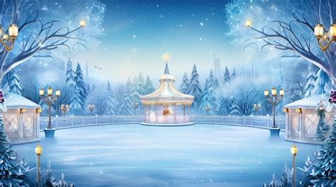 Premium AI Image | Ice rink christmas background