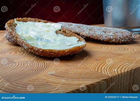 Traditional Finnish Cuisine: Authentic Pieces of Rye Bread with Butter ...