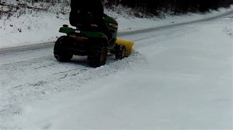 John Deere X300 Snow Plow - YouTube