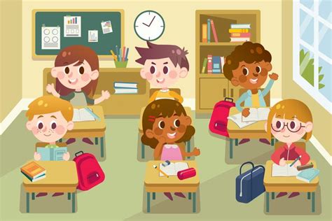 Children in classroom 670447 Vector Art at Vecteezy