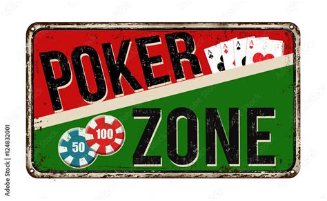 Poker zone vintage metal sign Stock Vector | Adobe Stock