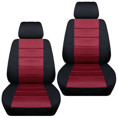 Front set car seat covers fits Chevy HHR 2006-2011 black and burgundy ...