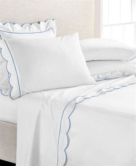 Martha Stewart Collection Signature Scallop 4-Pc. Full Sheet Set, 400 Thread Count 100% Cotton ...