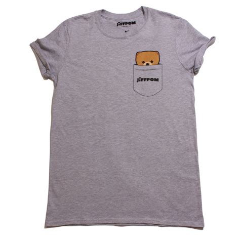 Jiff Pom Grey "Pocket" Womens T-shirt | The Rainy Days