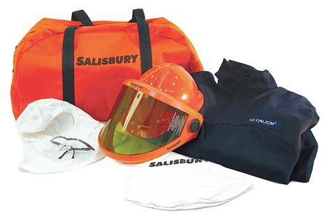 SALISBURY 12.0 cal/cm2 Arc Flash Protection Clothing Kit, 2-HRC, Navy Blue, 2XL - 30L122 ...