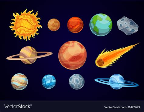 Cartoon Solar System Planets Astronomical Vector Imag - vrogue.co